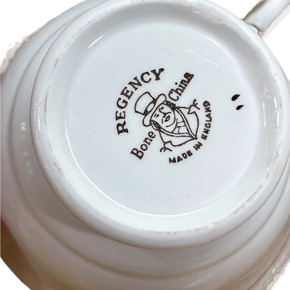 Regency china mother and dad teacups and saucer set Made In England - Picture 10 of 16